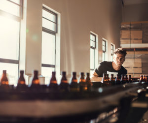 Craft Brewery Brewer Master Checking The Production Of Beer