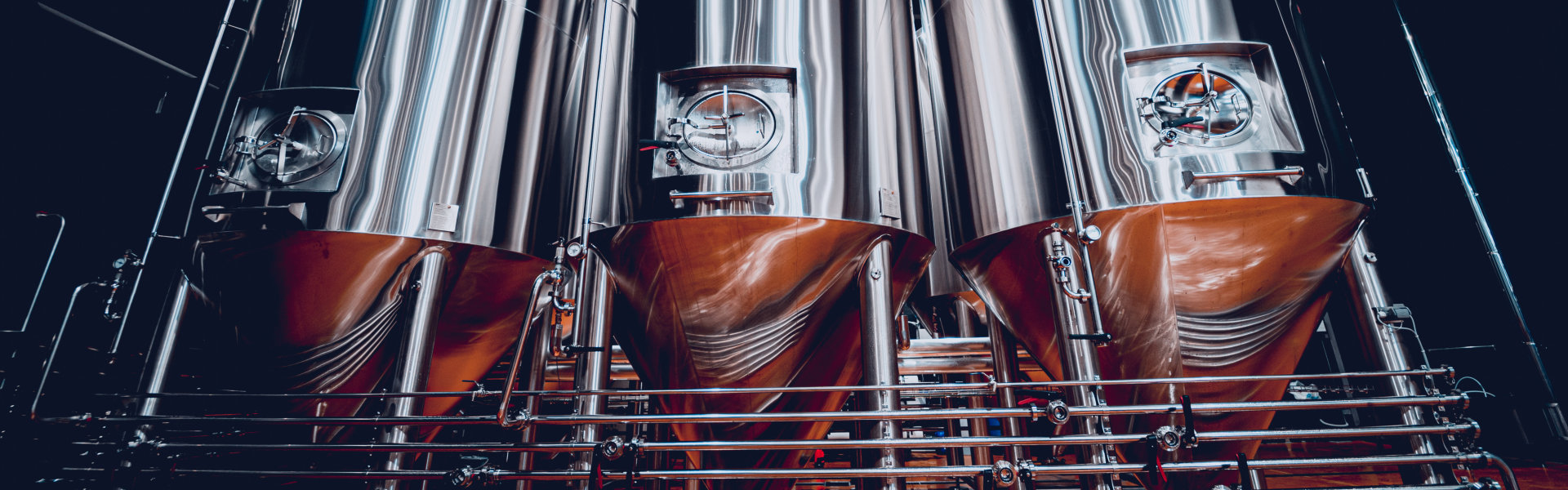Craft Brewery Up Close Shot Of Large Storage Tanks